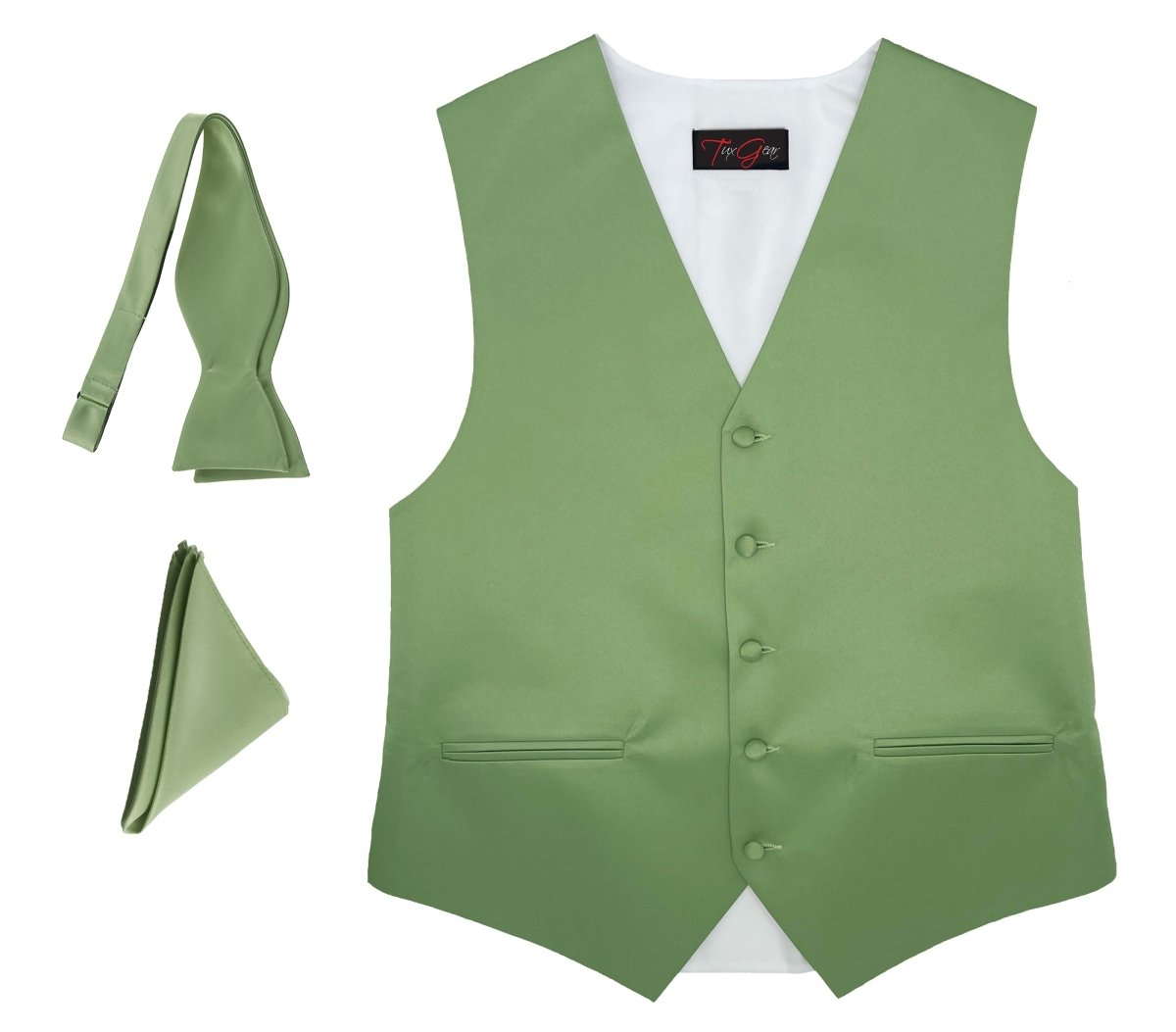 Mens Tuxedo Vest and Tie Sets Fullback Design in Popular Formal Wedding Colors - Tuxgear