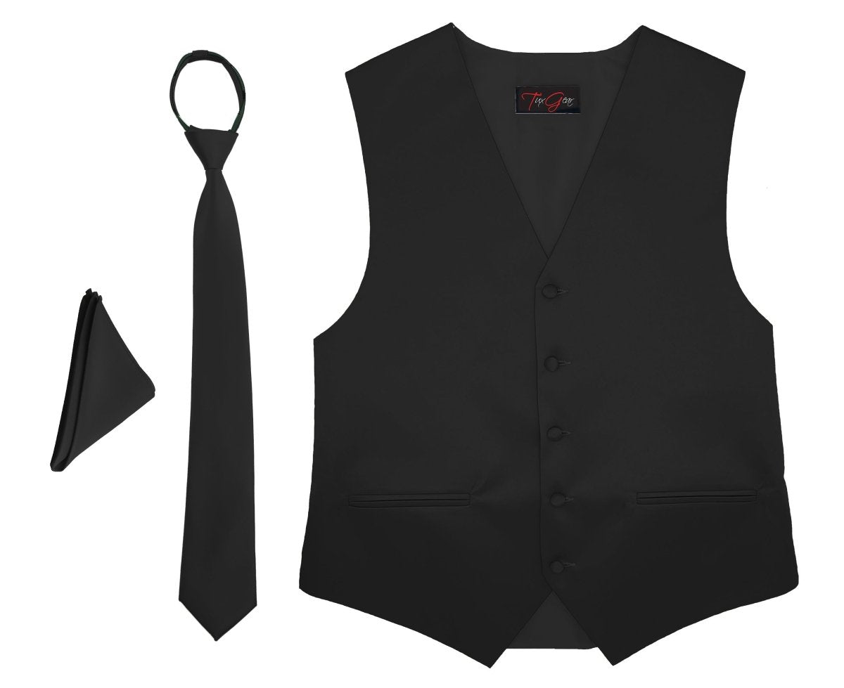 Mens Tuxedo Vest and Tie Sets Fullback Design in Popular Formal Wedding Colors - Tuxgear
