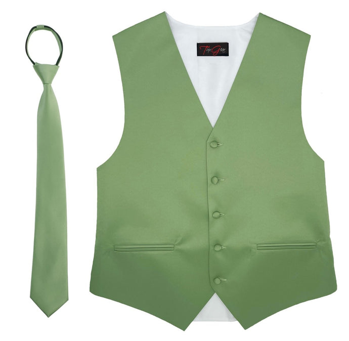 Mens Tuxedo Vest and Tie Sets Fullback Design in Popular Formal Wedding Colors - Tuxgear