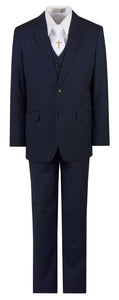 Navy Blue Slim Fit Communion Suit Religious Cross Neck Tie Boys Youth Sizes - Tuxgear
