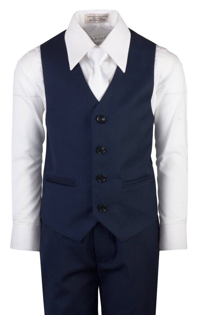 Navy Blue Slim Fit Religious Suit Neck Tie Toddlers Boys and Youth Sizes - Tuxgear