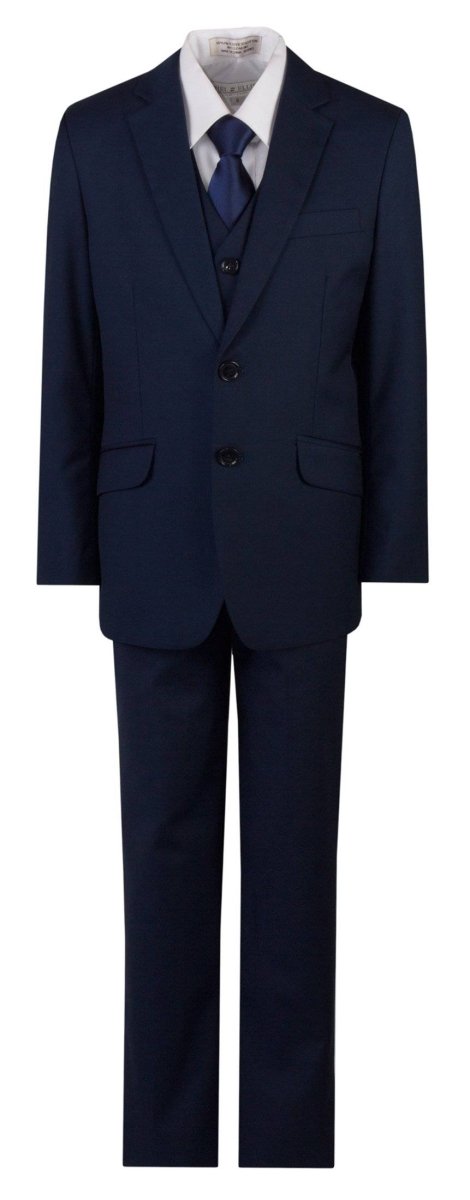Navy Blue Slim Fit Religious Suit Neck Tie Toddlers Boys and Youth Sizes - Tuxgear