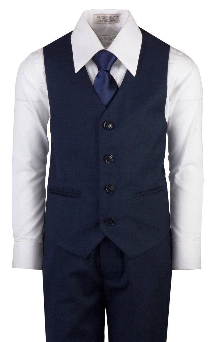 Navy Blue Slim Fit Religious Suit Neck Tie Toddlers Boys and Youth Sizes - Tuxgear