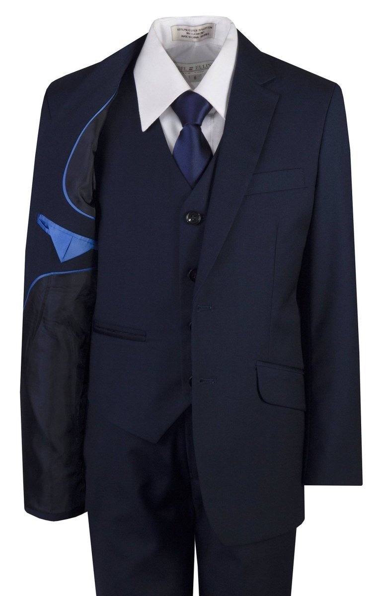Navy Blue Slim Fit Religious Suit Neck Tie Toddlers Boys and Youth Sizes - Tuxgear