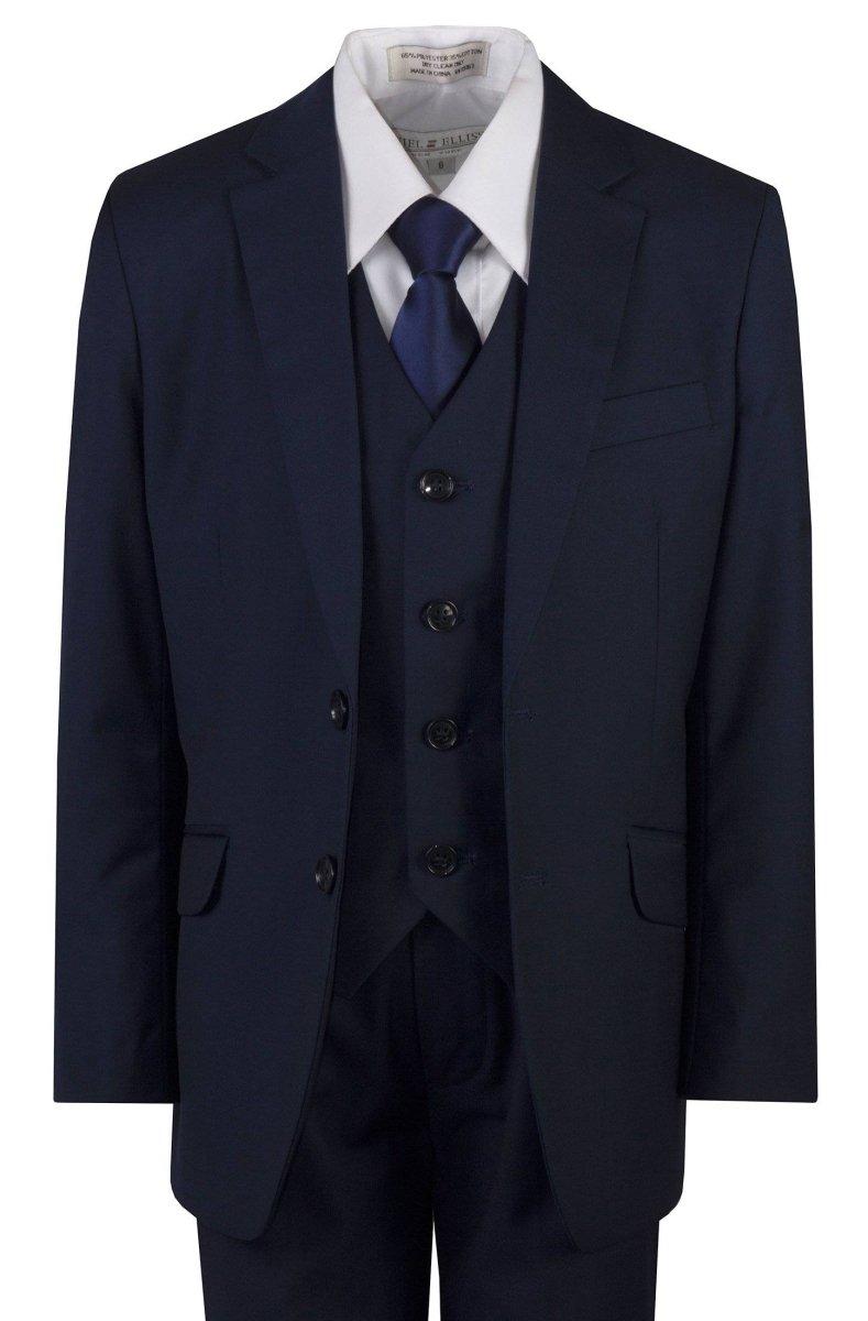 Navy Blue Slim Fit Religious Suit Neck Tie Toddlers Boys and Youth Sizes - Tuxgear