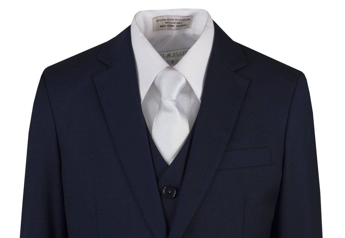 Navy Blue Slim Fit Religious Suit Neck Tie Toddlers Boys and Youth Sizes - Tuxgear