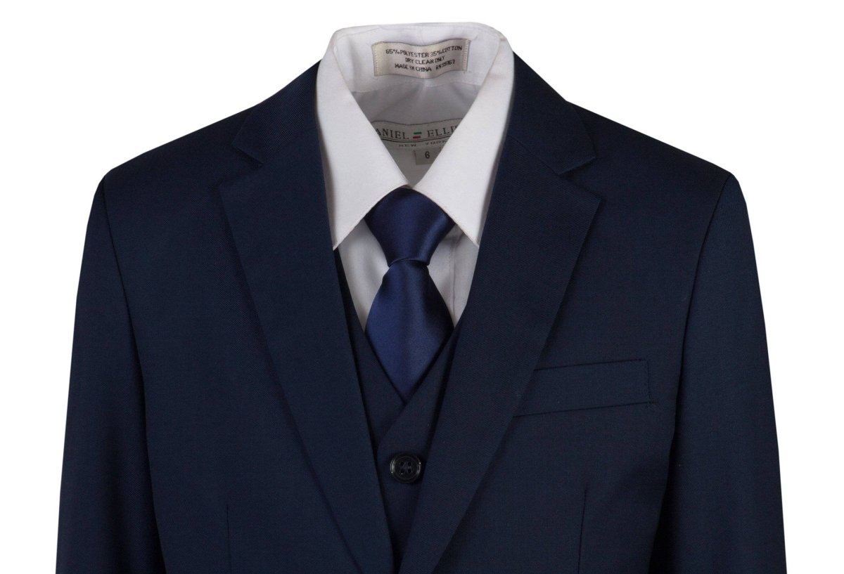 Navy Blue Slim Fit Religious Suit Neck Tie Toddlers Boys and Youth Sizes - Tuxgear