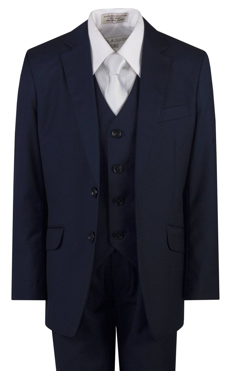 Navy Blue Slim Fit Religious Suit Neck Tie Toddlers Boys and Youth Sizes - Tuxgear