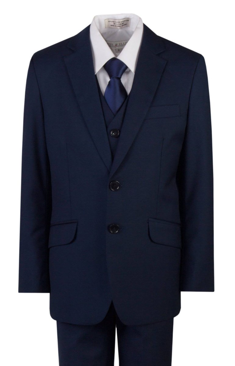 Navy Blue Slim Fit Religious Suit Neck Tie Toddlers Boys and Youth Sizes - Tuxgear