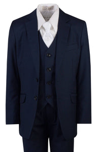 Navy Blue Slim Fit Suit Communion Cross Neck Tie Boys and Youth Sizes - Tuxgear