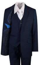 Load image into Gallery viewer, Navy Blue Slim Fit Suit Communion Cross Neck Tie Boys and Youth Sizes - Tuxgear