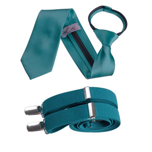 Neck Tie and Adjustable Stretch Suspender Set - Tuxgear