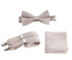 Pre-tied Bow Tie & Pocket Square with Adjustable Stretch Suspender - Tuxgear