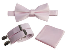 Load image into Gallery viewer, Pre-tied Bow Tie &amp; Pocket Square with Adjustable Stretch Suspender - Tuxgear