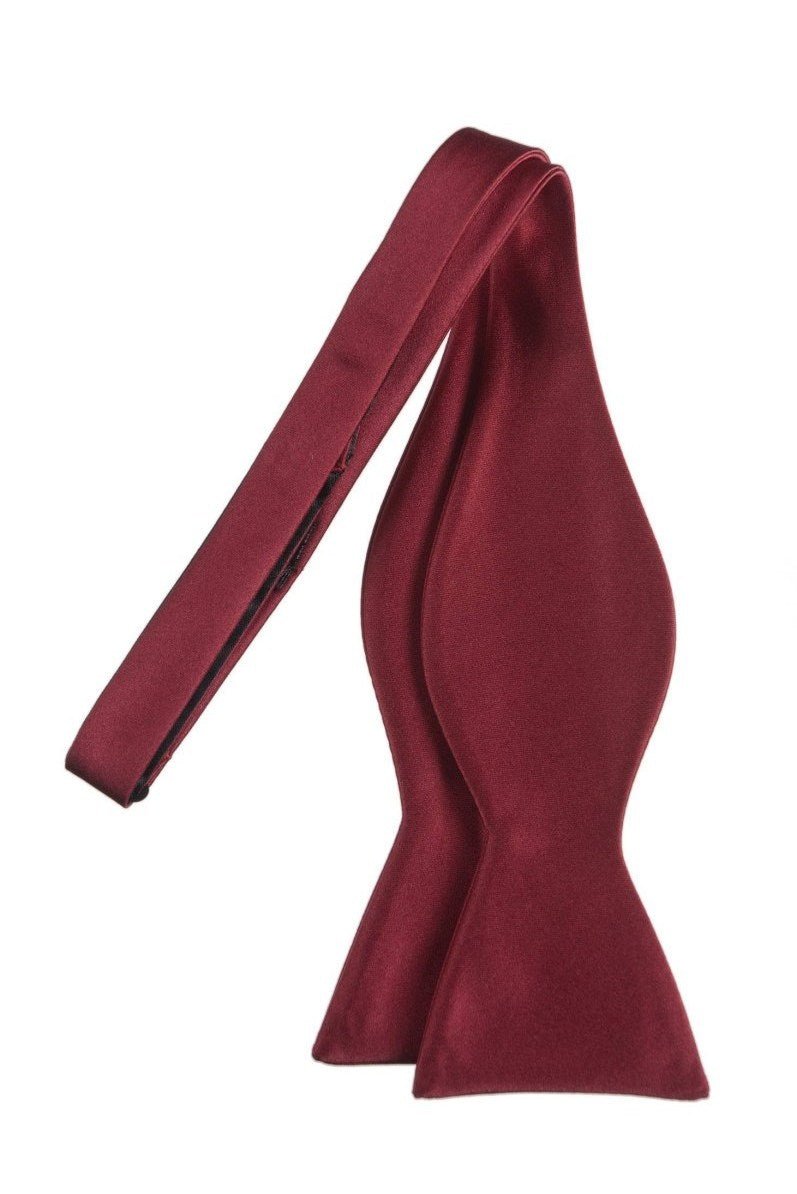 Satin Self Tie Bow Tie with Adjustable Neck Strap for Wedding Prom - Tuxgear
