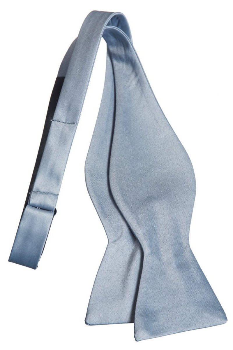 Satin Self Tie Bow Tie with Adjustable Neck Strap for Wedding Prom - Tuxgear