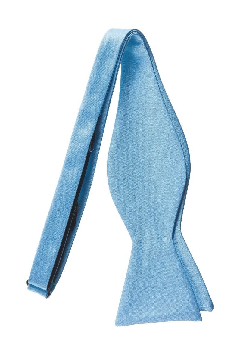 Satin Self Tie Bow Tie with Adjustable Neck Strap for Wedding Prom - Tuxgear