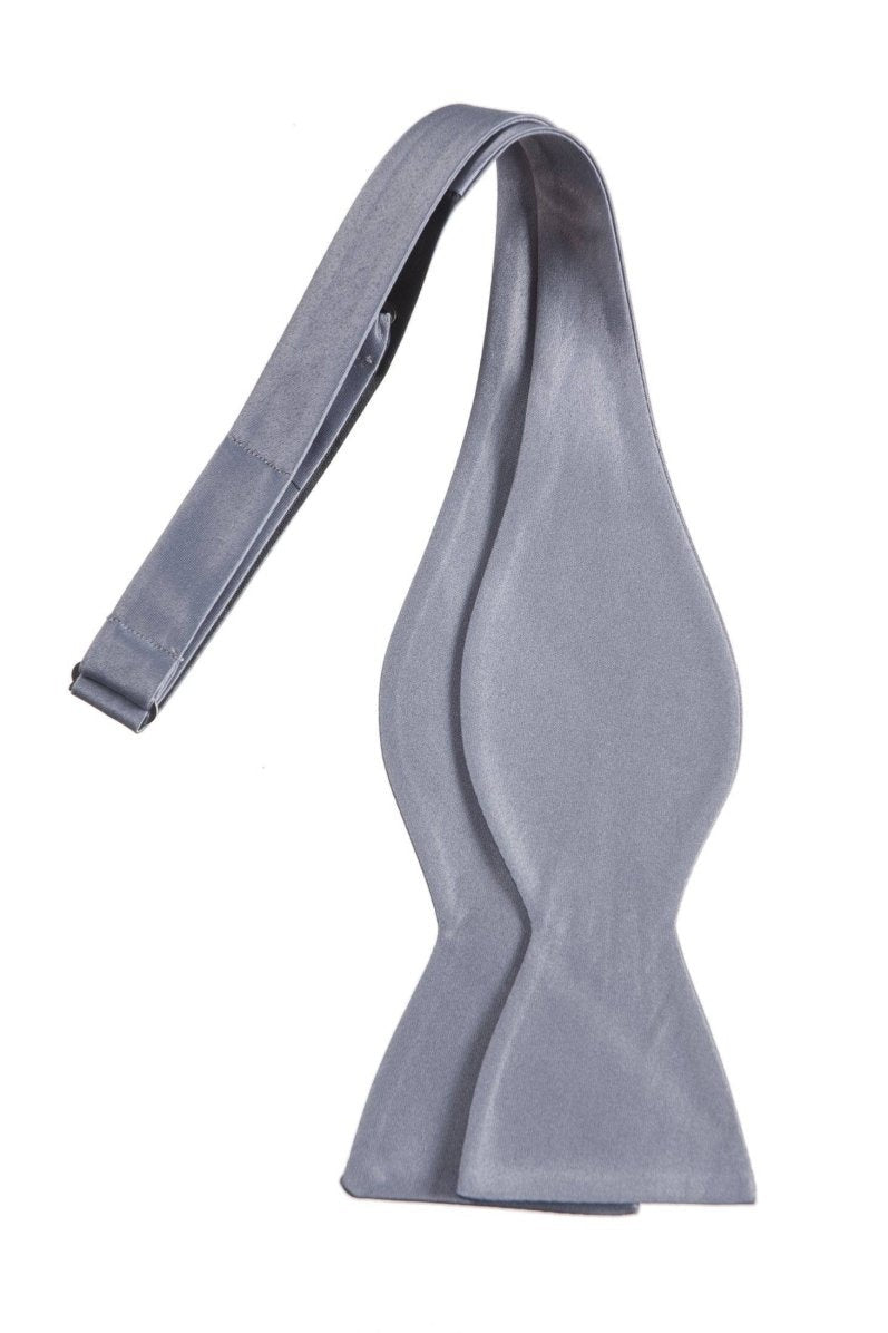 Satin Self Tie Bow Tie with Adjustable Neck Strap for Wedding Prom - Tuxgear