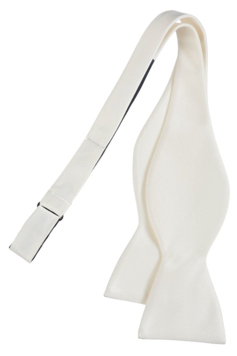 Satin Self Tie Bow Tie with Adjustable Neck Strap for Wedding Prom - Tuxgear