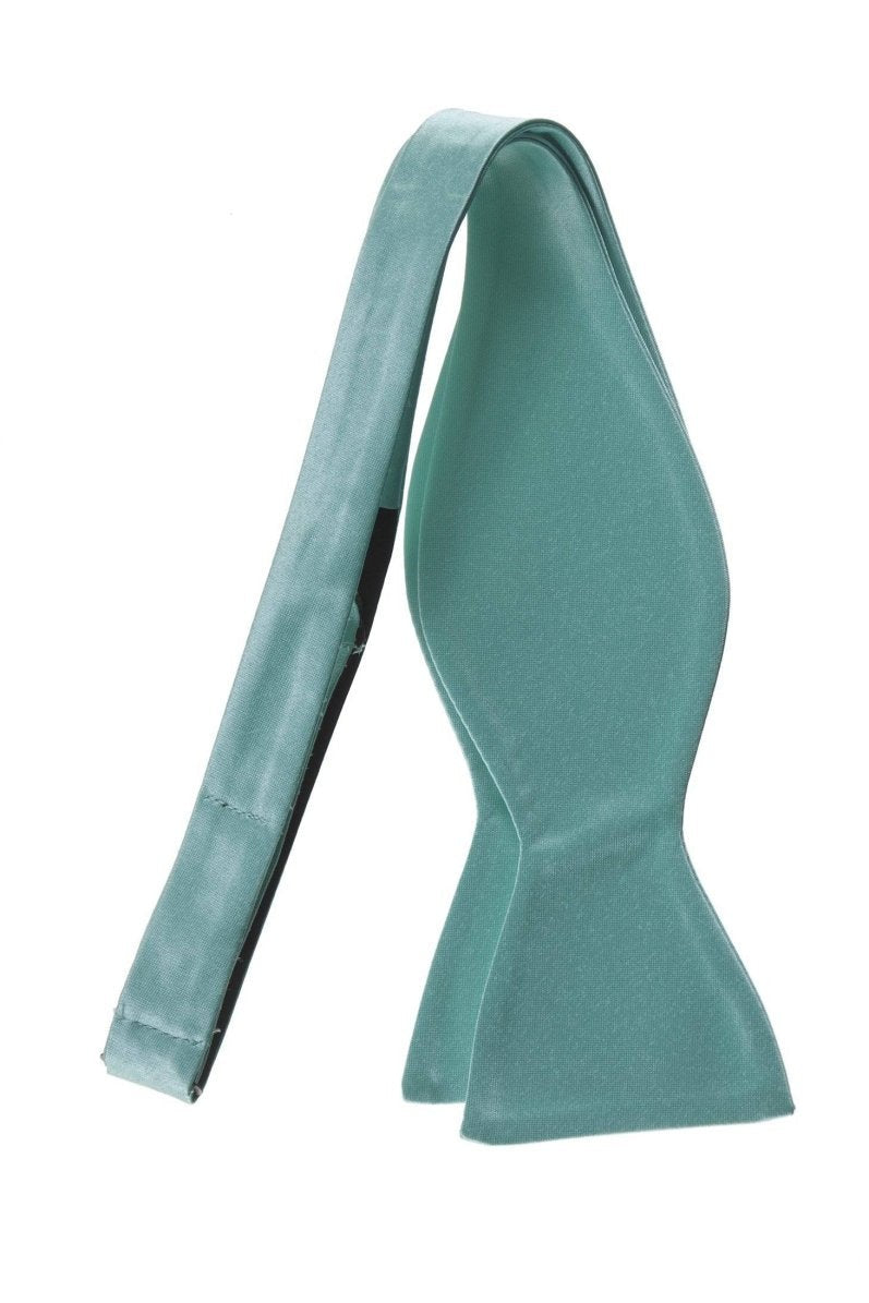 Satin Self Tie Bow Tie with Adjustable Neck Strap for Wedding Prom - Tuxgear