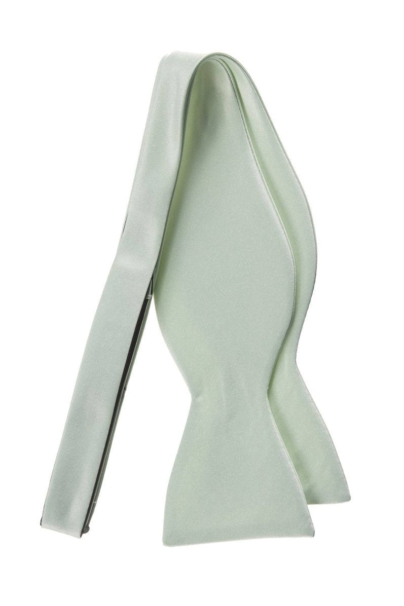 Satin Self Tie Bow Tie with Adjustable Neck Strap for Wedding Prom - Tuxgear