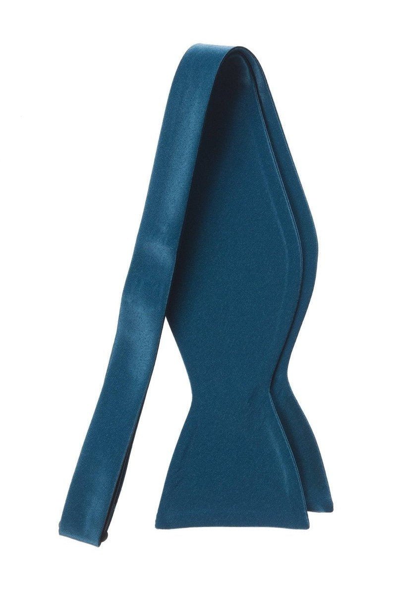 Satin Self Tie Bow Tie with Adjustable Neck Strap for Wedding Prom - Tuxgear