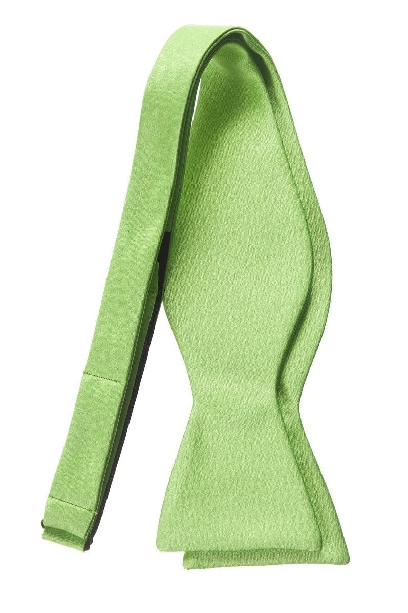 Satin Self Tie Bow Tie with Adjustable Neck Strap for Wedding Prom - Tuxgear