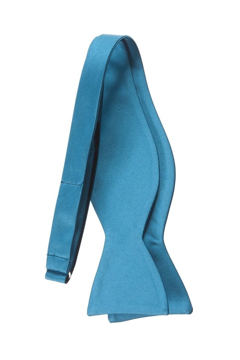 Satin Self Tie Bow Tie with Adjustable Neck Strap for Wedding Prom - Tuxgear
