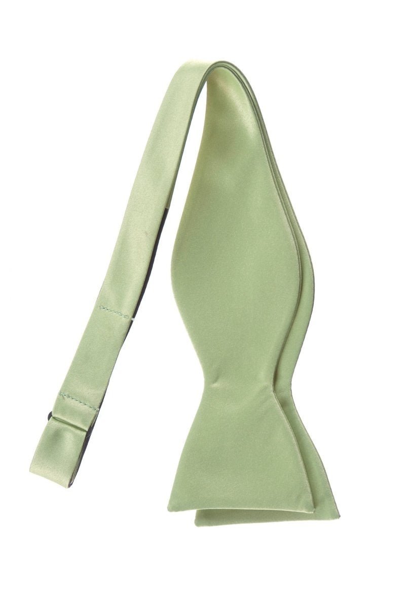 Satin Self Tie Bow Tie with Adjustable Neck Strap for Wedding Prom - Tuxgear