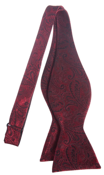 Self Tie Bow Tie with Adjustable Neck Strap of Paisley Jacquard - Tuxgear