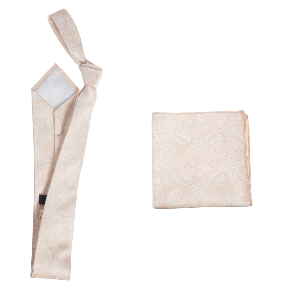 Self Tie Necktie and Pocket Square Set - Paisley Jacquard - Tuxgear