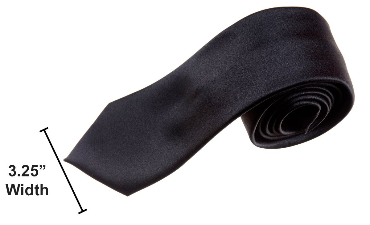 Self - Tie Satin Necktie with Matching Elastic Suspender - X Back Design - Tuxgear