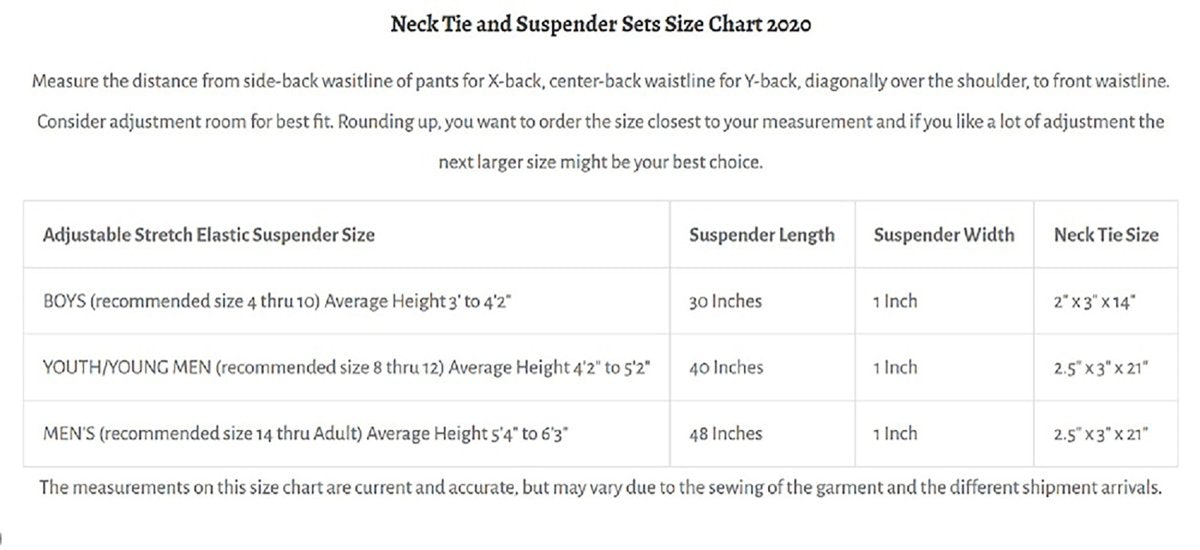 Self - Tie Satin Necktie with Matching Elastic Suspender - X Back Design - Tuxgear