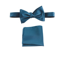 Load image into Gallery viewer, Selftie Bow Tie and Pocket Square Handkerchief Set - Tuxgear