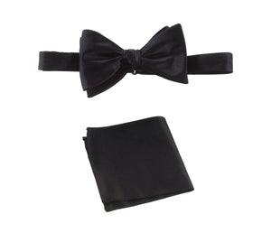 Selftie Bow Tie and Pocket Square Handkerchief Set - Tuxgear