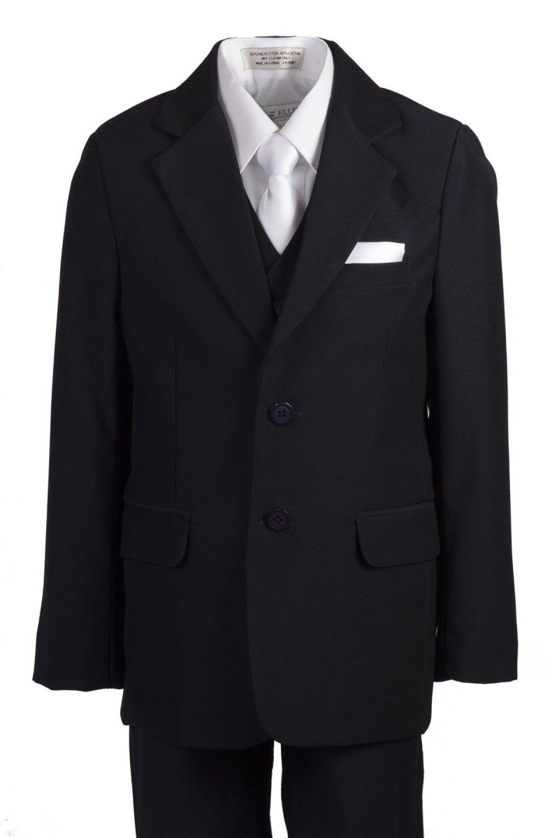 Slim Fit Five Piece Communion Suit With White Tie & Hankie - Tuxgear