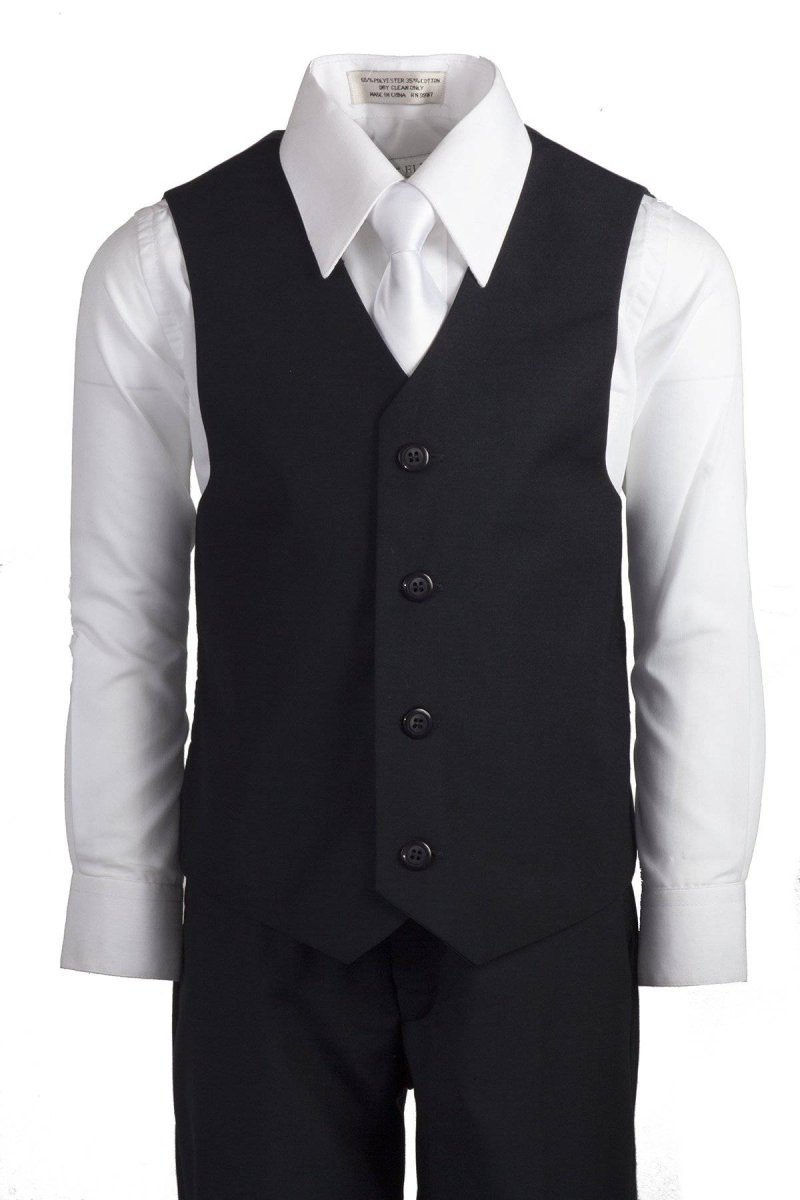 Slim Fit Five Piece Communion Suit With White Tie & Hankie - Tuxgear
