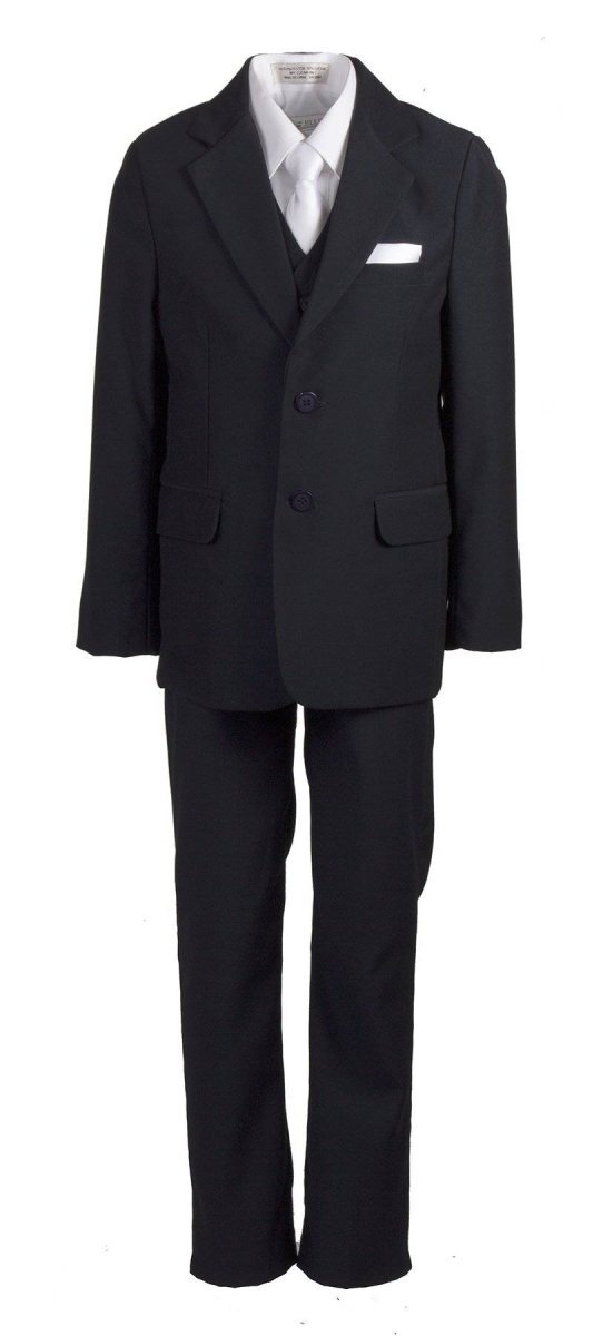 Slim Fit Five Piece Communion Suit With White Tie & Hankie - Tuxgear