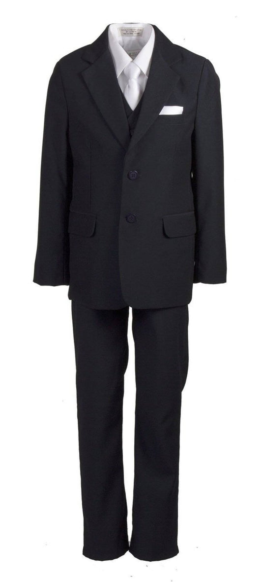Slim Fit Five Piece Communion Suit With White Tie & Hankie - Tuxgear