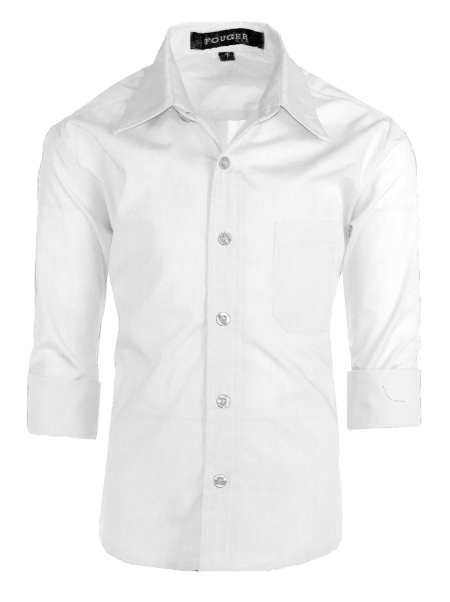 Boys white long sleeve dress shirt deals
