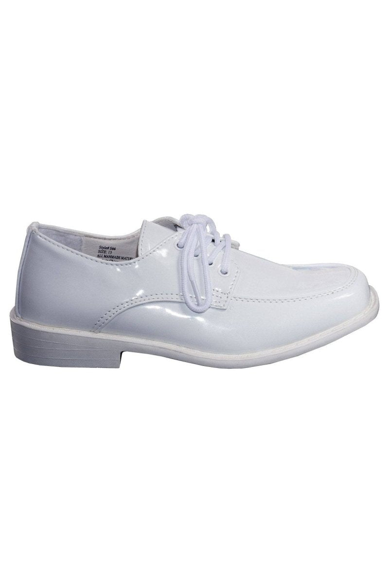 Tuxgear Boys Square Toe Patent Leather Shiny Tuxedo Shoes Communion and Weddings - Tuxgear