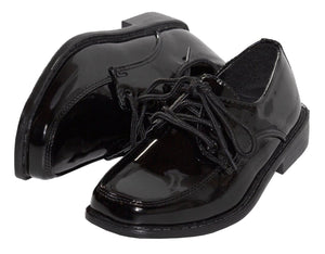 Tuxgear Boys White or Black Square Toe Patent Leather Shiny Tuxedo Shoes Communion and Weddings - Tuxgear