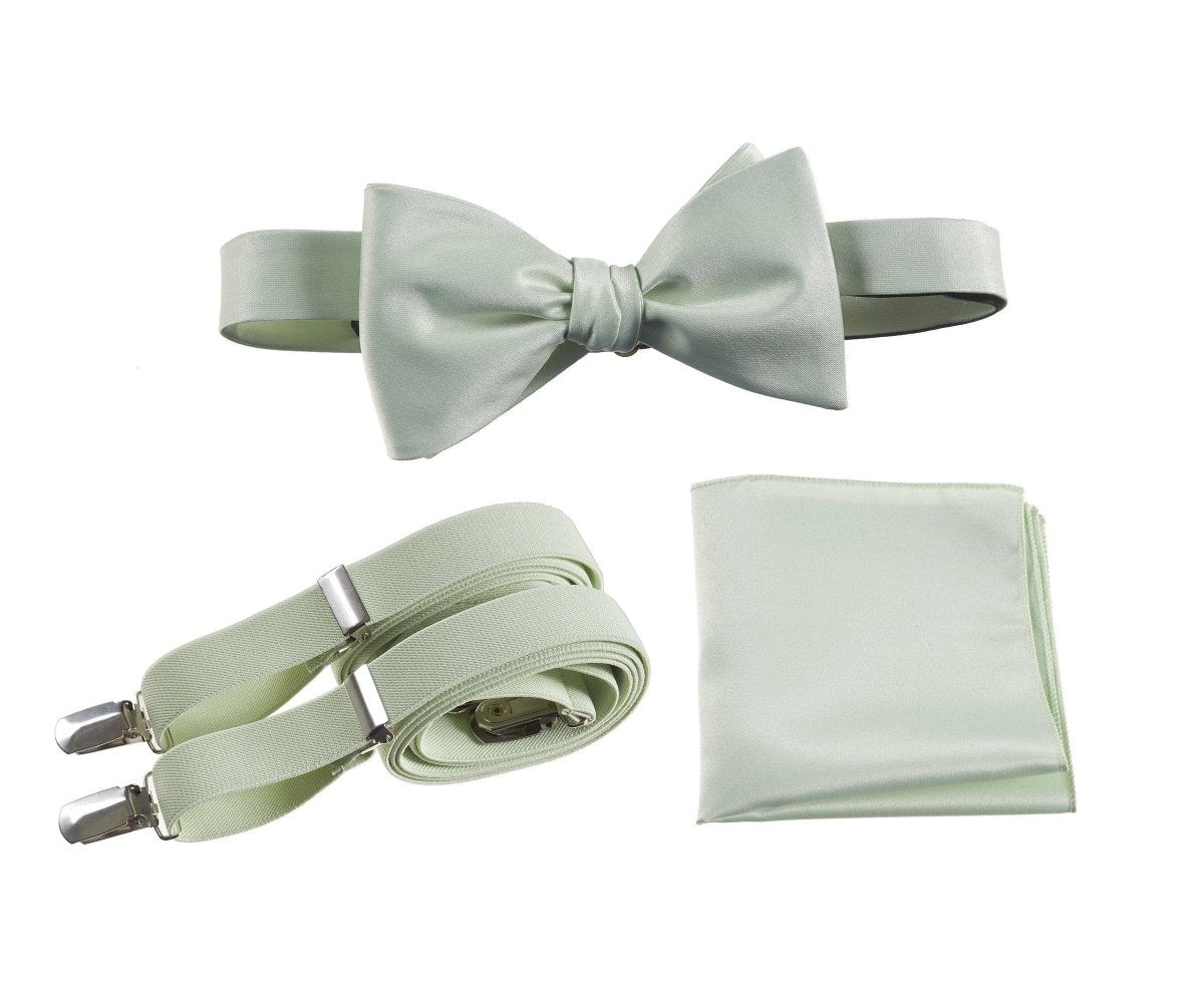 Tuxgear Inc | Men's & Boys Matching Set: Bow Tie, Suspenders & Pocket Square - Tuxgear