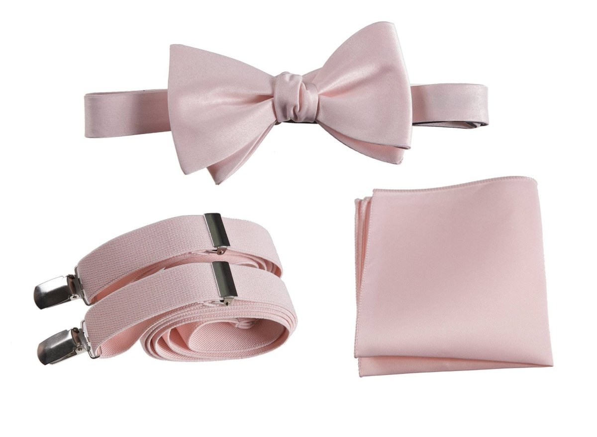 Tuxgear Inc | Men's & Boys Matching Set: Bow Tie, Suspenders & Pocket Square - Tuxgear