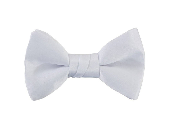 White Satin Adjustable Bow Tie for Baby, Toddlers, Boys and Youth - Tuxgear