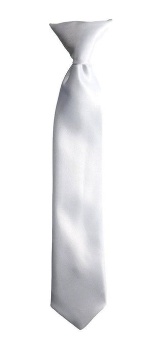White Satin Necktie for Toddlers, Boys and Youth - Tuxgear