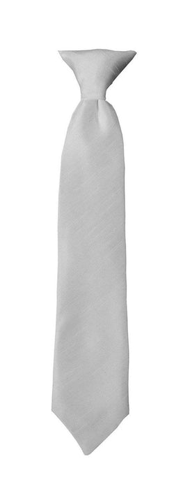 White Silk Shantung Necktie for Toddlers, Boys and Youth - Tuxgear