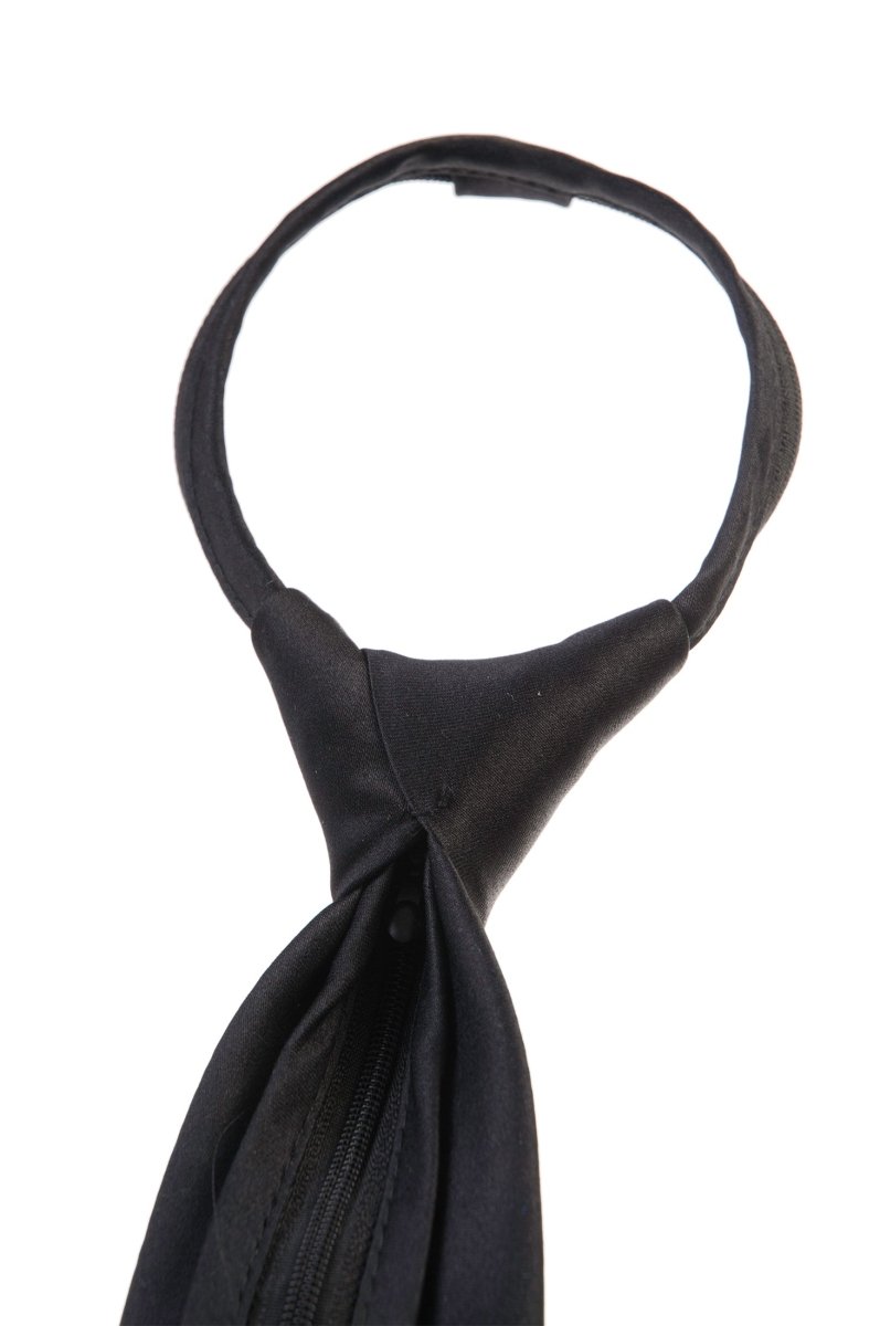 Zipper Neck Tie and Pocket Square Set - Tuxgear