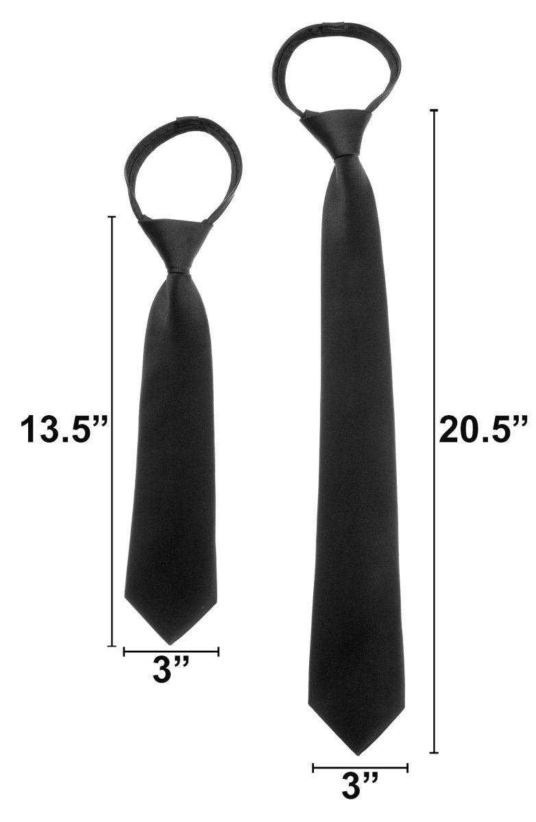 Zipper Neck Tie and Pocket Square Set - Tuxgear